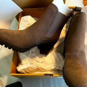 Ugg Hazel Waterproof Booties Heel Ankle Boot Suede Mole